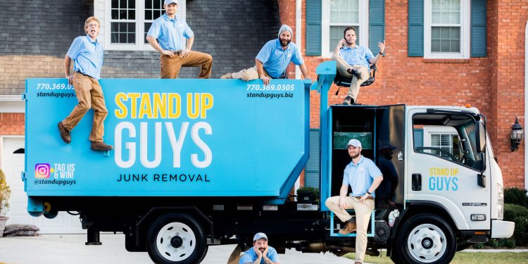 junk removal crew standing by truck in Mckinney texas