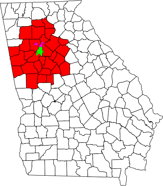 Stand Up Guys Junk Removal Metro Atlanta Highlighted Map