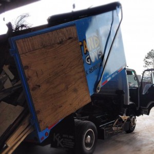 Junk Removal Dump truck at the dump