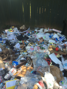 junk around a dumpster in atlanta