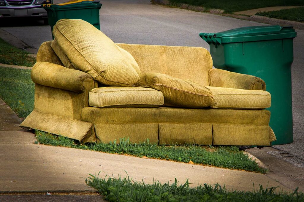 Junk furniture sitting at curb